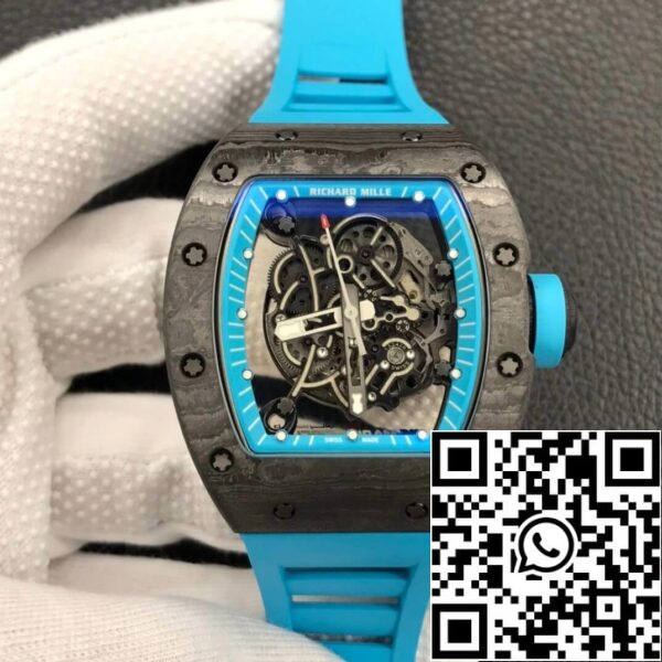 2 21 d5cfed1b 4bb7 4121 a159 4b26c1566735 Richard Mille RM055 1:1 Meilleure édition ZF Bracelet en caoutchouc bleu d'usine