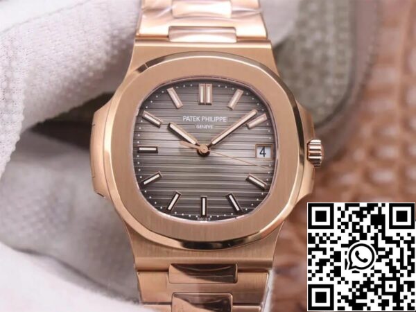 2 220 Patek Philippe Nautilus 5711/1R-001 1:1 Mejor Edición PPF Factory V4 Oro Rosa Esfera Marrón Suizo ETA324