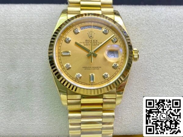 2 224 Rolex Day Date M128238-0008 1:1 Najboljša izdaja EW Factory Champagne Dial Swiss ETA3255