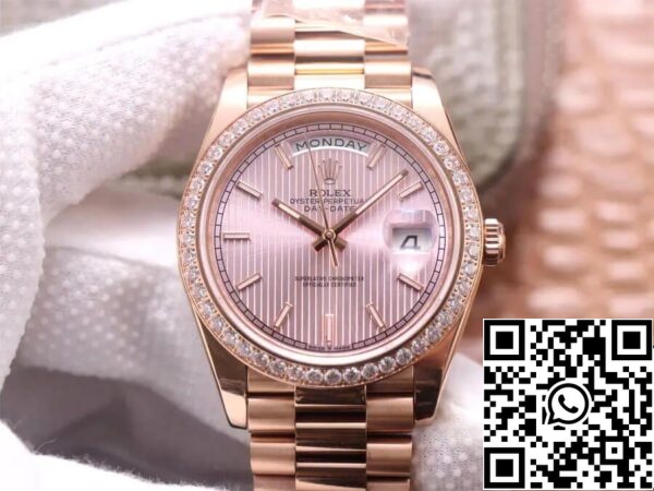 2 23 Rolex Day Date M228345RBR-0010 1:1 Paras painos EW Factory Rose Gold