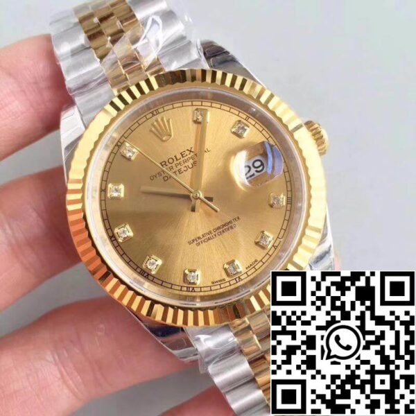 2 238 Rolex Datejust II M126333-0012 EW Factory 1:1 Best Edition Swiss ETA3255 rustfrit stål 410L og 18K gult guldarmbånd