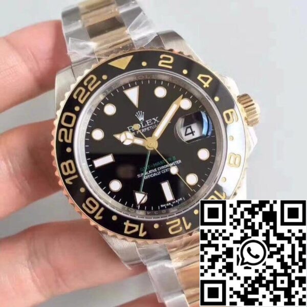 2 23 0cdb1199 e382 4230 a272 1b2009e9a14a Rolex GMT-Master II 116713LN Noob Фабрика Мъжки часовници 1: 1 Най-доброто издание швейцарски ETA3186 Gold Wrapped