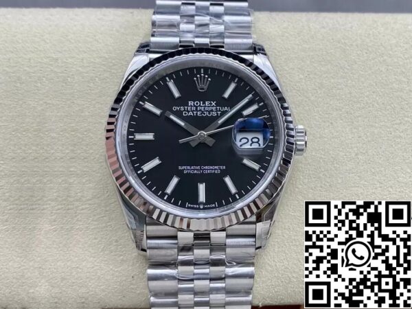 2 24 Rolex Datejust M126234-0015 36MM 1:1 Best Edition VS Factory musta soittaa