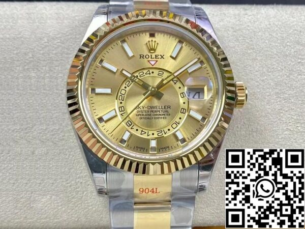 2 24 0dfe13d1 c98c 409b ac76 23d480ddda59 Rolex Sky Dweller M326933-0001 V2 Best 1:1 Edition Noob Factory Quadrante Champagne