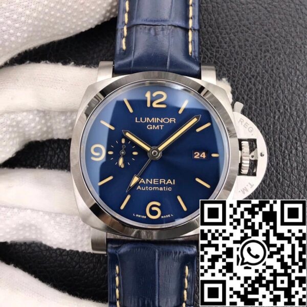 2 24 e8de8bad 3326 4755 892d 2035b0abcbd9 Panerai Luminor GMT PAM01033 1:1 Best Edition VS Fabriek Donkerblauwe Wijzerplaat