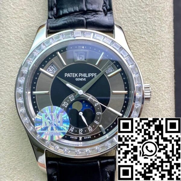 2 28 5afec0f9 59e7 4bb6 9a40 e0d38abad5c0 Patek Philippe Complications 5205G 1:1 Best Edition KM Factory Lunetta con diamanti