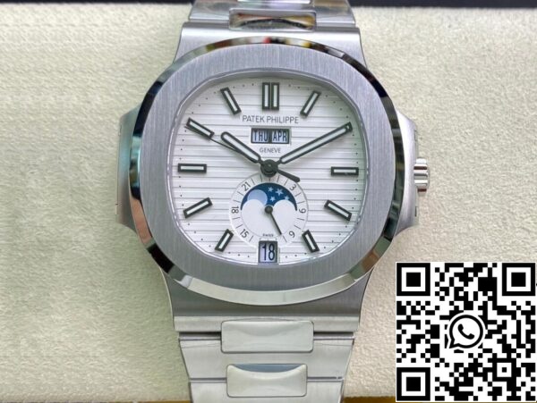 2 29 bf1e7d9d dd8b 47db 8feb 6d76989b499e Patek Philippe Nautilus 5726/1A-010 1:1 Best Edition PPF Quadrante bianco di fabbrica