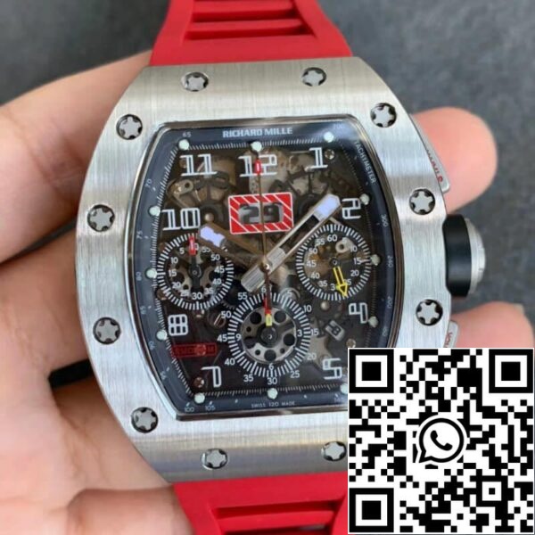 2 2 22f03ac2 3f74 455c 84be 1feb4ee0b810 Richard Mille RM011 1:1 Best Edition KV Factory Rotes Kautschukarmband