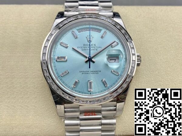 2 3 Rolex Day Date M228396TBR-0002 1:1 Best Edition GM Factory Ice Blue Dial