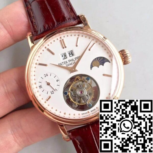 2 304 Patek Philippe Tourbillon Maanfase 24 uur gangreserve 1:1 Beste Editie Zwitsers Tourbillon Witte Wijzerplaat