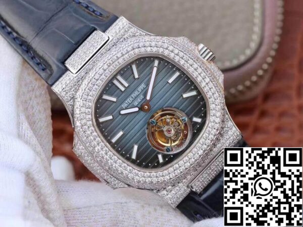 2 313 Patek Philippe Nautilus Jumbo 5711 R8 Fabriek 1:1 Beste Editie Zwitsers Tourbillon Blauwe Wijzerplaat