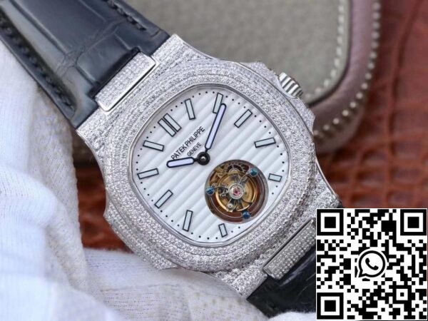 2 317 Patek Philippe Nautilus Jumbo 5711 R8 Factory 1:1 Best Edition Swiss Tourbillon White Dial