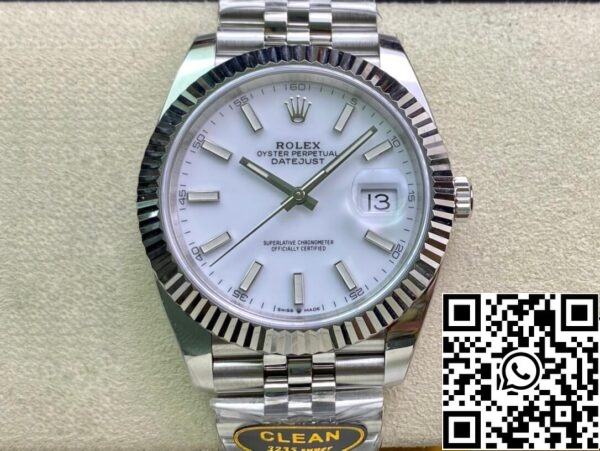 2 31 3434345e17 828b 4025 9e4b 597712e6fd37 Rolex Datejust M126334-0010 41mm jubileumi szíjjal Tiszta gyári fehér számlap