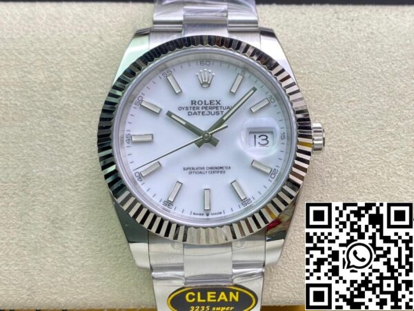 2 32 18c7e794 5bcd 45b2 8bbb c59de22d8990 Rolex Datejust M126334-0009 41mm Oyster Strap Schone Fabriek Witte Wijzerplaat