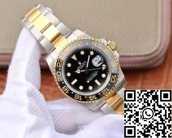 2 33 b8a170c9 d96f 43d2 bc55 1ebcb921f7e3 Rolex GMT Master II 116713 LN 40mm EW Фабрика 1:1 Най-доброто издание Швейцарска ETA2836 гривна от неръждаема стомана с два тона