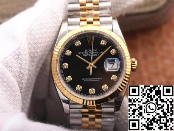 2 34 Rolex Datejust M126233-0021 1:1 Най-добро издание EW Фабрика жълто злато черен циферблат