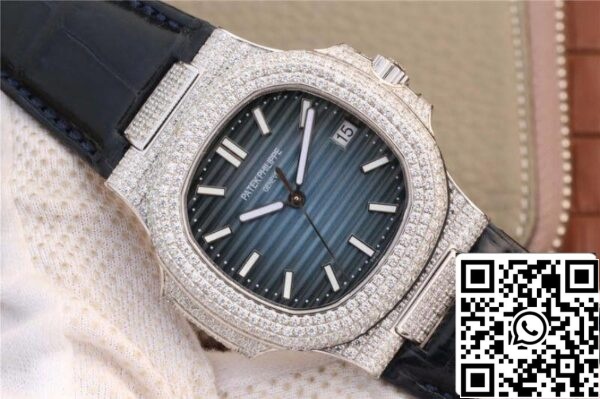 2 340 Patek Philippe Nautilus 5719/1G-001 KM Factory 1:1 Best Edition Swiss ETA324 Esfera azul