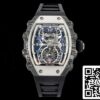 2 34 90983aee e01f 4e81 b14f 4ca16be364a9 Richard Mille RM21-01 1:1 Best Edition RM Factory Tourbillon Skelett-Zifferblatt Schwarzes Armband