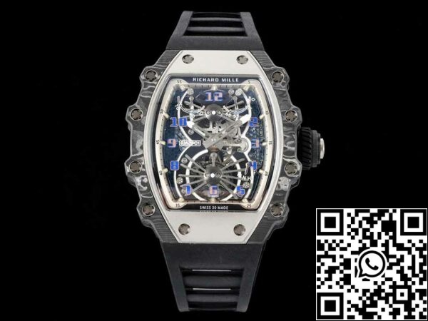 2 34 90983aee e01f 4e81 b14f 4ca16be364a9 Richard Mille RM21-01 1:1 Best Edition RM Factory Tourbillon szeleton számlap fekete szíjjal