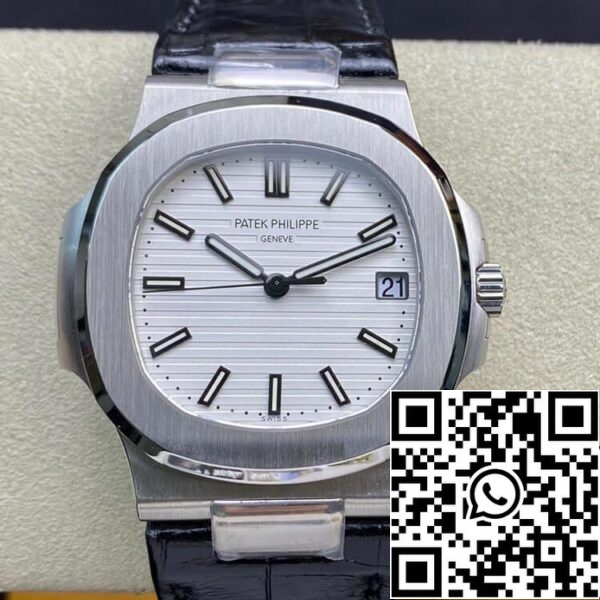 2 36 6e0aa60c e144 4aa1 b7c0 4b0dd6d81f6f Patek Philippe Nautilus 5711 1:1 Best Edition 3K Factory White Dial Cowhide Strap