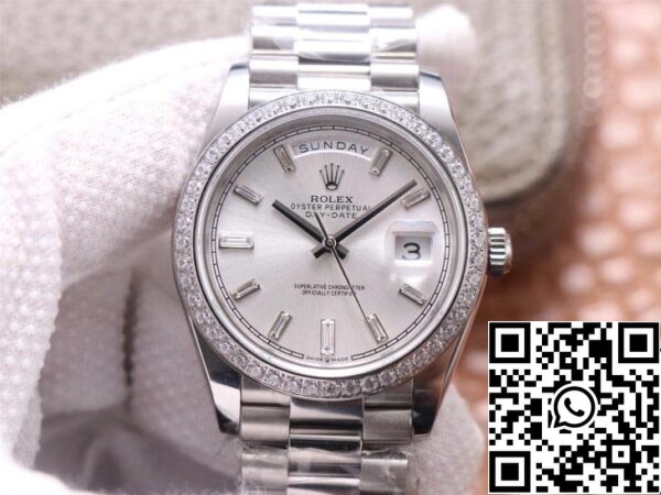 2 38 790f6247 b385 4095 bbac 5594f4f9f9f88d Rolex Day Date M228349RBR-0001 1:1 Best Edition EW Factory Ezüst számlap