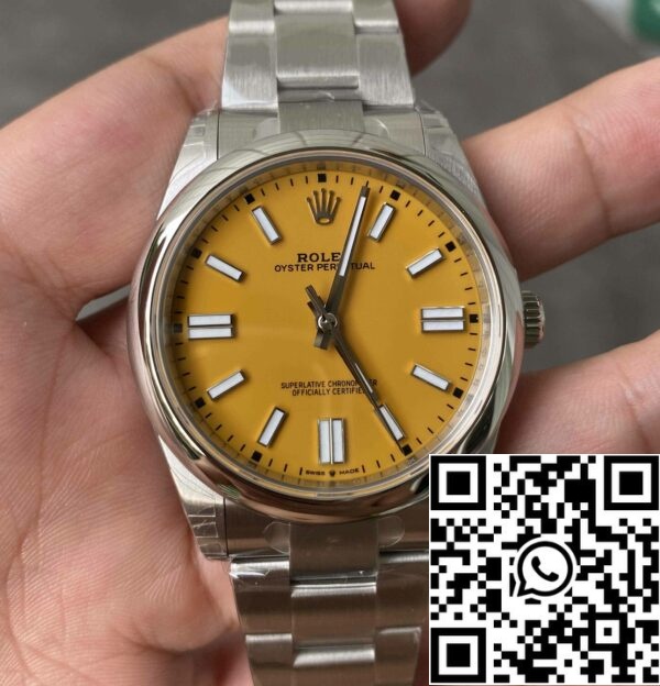 2 39 21cca078 ff13 4e2a 8f30 844f15e18ab1 1 skalowany Rolex Oyster Perpetual 41MM M124300-0004 1:1 Best Edition VS Factory Yellow Dial