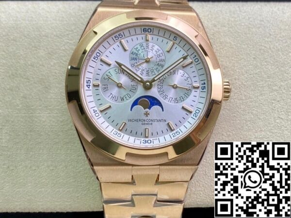 2 3 bbb115bc 7579 47b0 b12c 0a968cb38bca Vacheron Constantin Overseas 4300V/120R-B064 1:1 Best Edition 8F Factory hopeanvärinen valkoinen kellotaulu