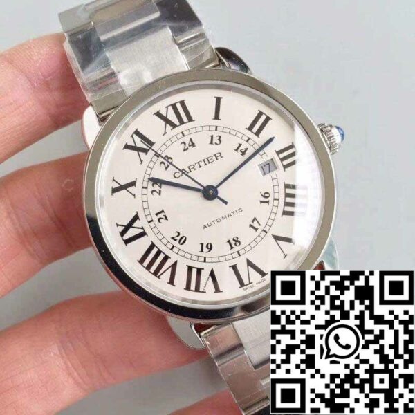 2 409 Ronde Solo De Cartier W670101 ZF Factory herrklockor 1:1 Best Edition Swiss ETA9015 vit urtavla