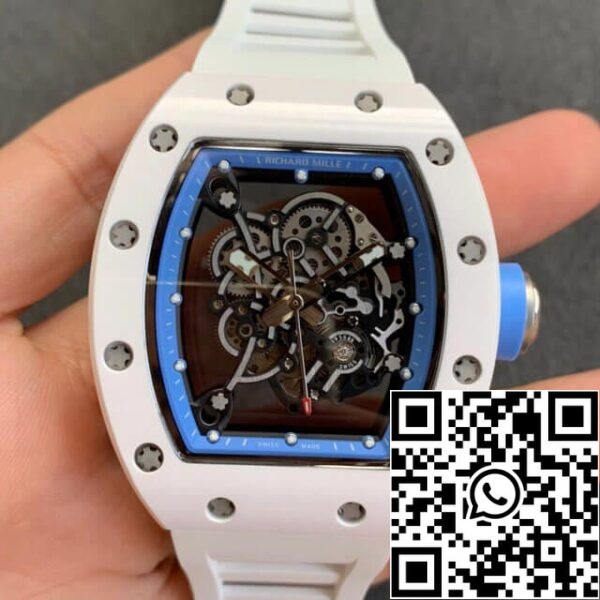 2 43 29c5b2a5 0729 4939 982e 4fe637219e78 Richard Mille RM055 1:1 Best Edition KV Factory V2 White Strap