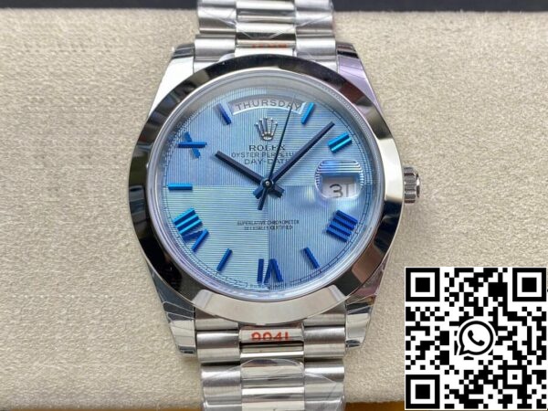 2 46 Rolex Day Date M228206-0001 1:1 Paras painos EW Factory Blue Dial Musta Dial