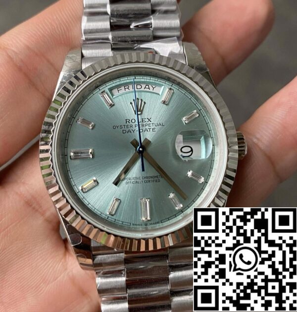 2 46 7004d8f4 dc9a 42d3 821b 1752a26cf9ff scaled Rolex Day Date M228236-0006 1:1 Best Edition GM Factory Blue Dial