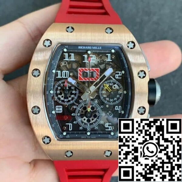 2 47 04a68602 ccbf 4e3e ab85 28144e65f3ab Richard Mille RM011 1:1 Best Edition KV Factory Rose Gold Red Strap