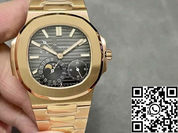 2 47 15331775 5212 4f96 b2df 40e24bcea913 Patek Philippe Nautilus 5712/1R-001 1:1 Najlepsza edycja PPF Factory V2 Brązowa tarcza