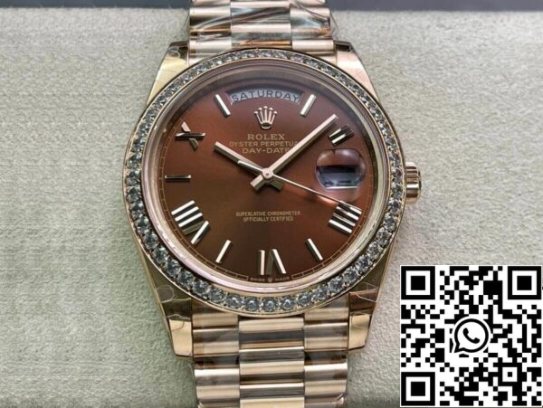 2 48 Rolex Day Date M228345RBR-0009 1:1 Mejor Edición EW Esfera Marrón de Fábrica