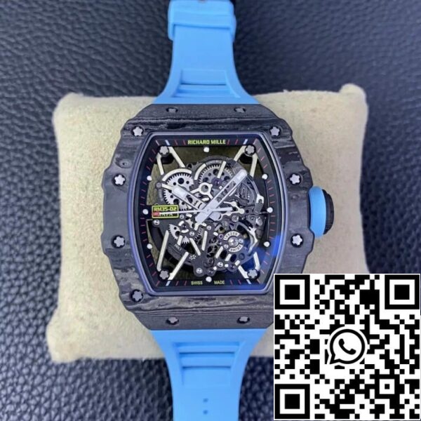 2 49 240d5df8 32ee 4d2d 83b3 7f9c551ebc9c Richard Mille RM35-02 1:1 Best Edition T+ Factory NTPT Fibra di carbonio Cinturino in gomma blu