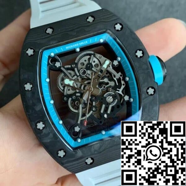 2 49 c4027795 4c86 40c6 8d63 d35d3aacd8b0 Richard Mille RM055 1:1 Best Edition KV Factory V2 Correia de borracha em fibra de carbono