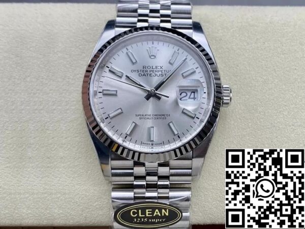 2 4 0c927957 238f 4cbb b7ae a3a84bcca036 Rolex Datejust M126234-0013 36MM 1:1 Най-добро издание Чиста фабрика Сребърен циферблат