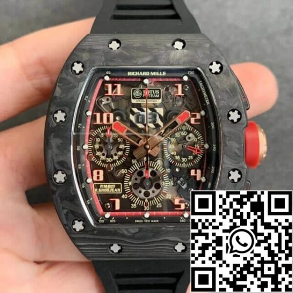 2 50 ca485c2f 57f6 4270 bf0d 63c8a7073284 Richard Mille RM-011 1:1 Meilleure édition KV Factory V2 Bracelet en carbone forgé noir