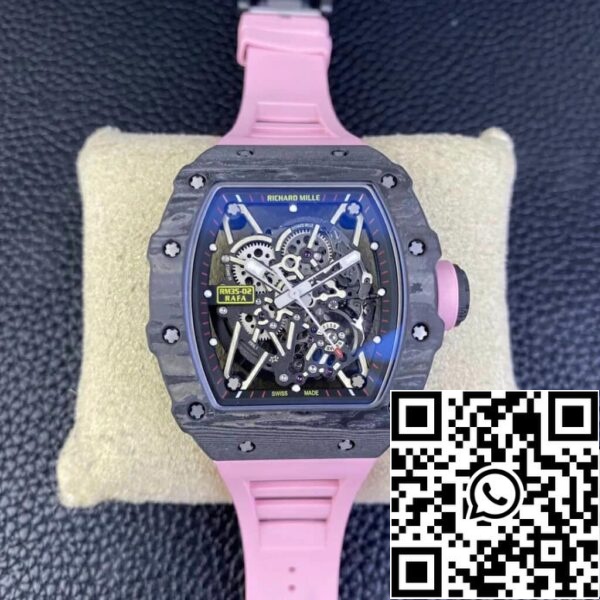 2 50 d38a8937 2589 4a93 86ba a2b176fa2a9f Richard Mille RM35-02 1:1 Best Edition T+ Factory NTPT Fibra de carbono Correia de borracha rosa