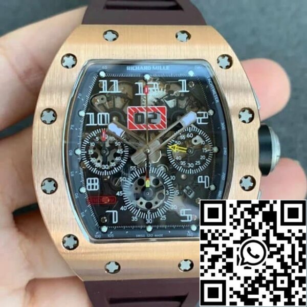 2 51 7dc5eff2 e0e0 4e56 9807 95de9faa48be Richard Mille RM011 1:1 Best Edition KV Factory Brun gummirem