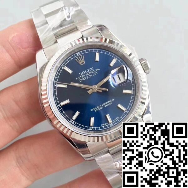 2 52 0f2979c5 e239 4be3 acd7 530408b9caa3 Rolex Datejust 36mm 116234 AR Factory 1:1 Best Edition Swiss ETA3135 Quadrante Blu Stick Marker