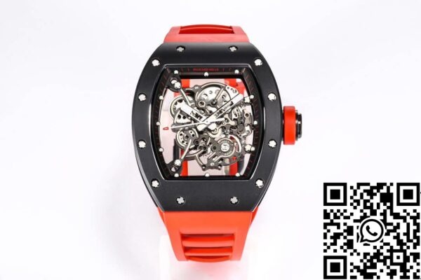 2 52 1910f529 6c61 4ff1 b588 94d1ecb747fe Richard Mille RM-055 1:1 Mejor edición Caja de cerámica de fábrica BBR Correa roja