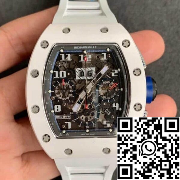 2 52 270bb0a5 05bb 4f2a b4ec 5089d2017f68 Richard Mille RM-011 1:1 Best Edition KV Factory Keramisk vit gummirem