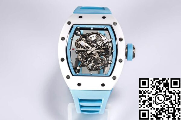 2 53 3c7f9ad1 b797 4910 81d6 84e94e26fb11 Richard Mille RM-055 1:1 Mejor edición BBR Factory Caja de cerámica Correa azul