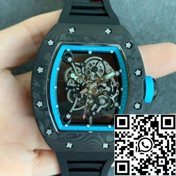 2 54 bf7025c9 3a28 498e 820b 6e41a412deff Richard Mille RM055 1:1 Best Edition KV Factory V2 Carbon Fiber Skeleton Dial