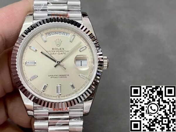 2 56 86370c09 ec79 4b2d 8cb4 de53a07a92a2 Rolex Day Date M228236-0002 1:1 Best Edition GM Factory Silver Dial V2