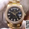 2 56 d4d35716 684e 4be2 8824 23344890049f Rolex Day Date M228348RBR-0001 1:1 Best Edition EW Fabriek Zwarte Wijzerplaat