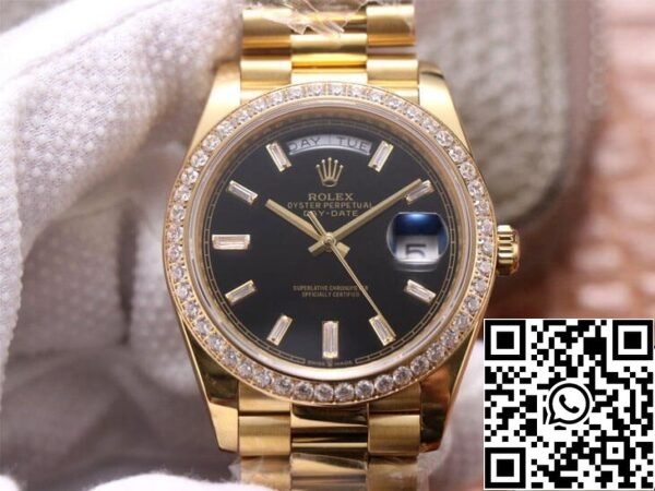 2 56 d4d35716 684e 4be2 8824 23344890049f Rolex Day Date M228348RBR-0001 1:1 Best Edition EW Fabriek Zwarte Wijzerplaat