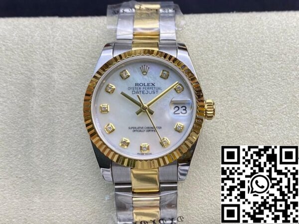 2 58 e384d0ca 6ed2 4155 9bc9 631124a773f4 Rolex Datejust M278273-0027 31MM 1:1 Best Edition EW gyári gyémántbetétes számlapja