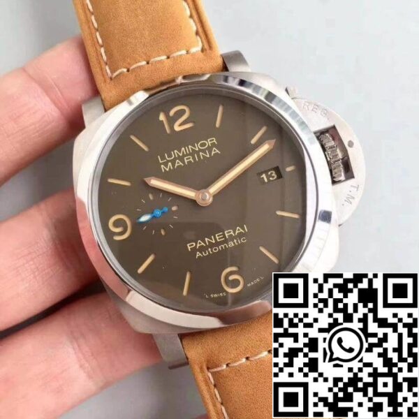 2 597 Panerai Luminor PAM1351 ZF Factory Relógios de homem 1:1 Best Edition Swiss ETA P9010 Bracelete em pele castanha